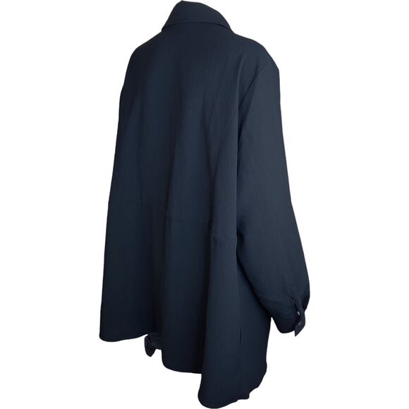 Girl With Curves Button Shirt Jacket with Adjustable Waist Black 2X NWOT - Picture 9 of 14